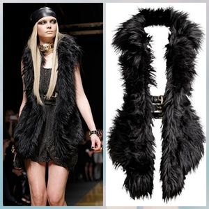 Versace x H&M Black Faux Fur Vest